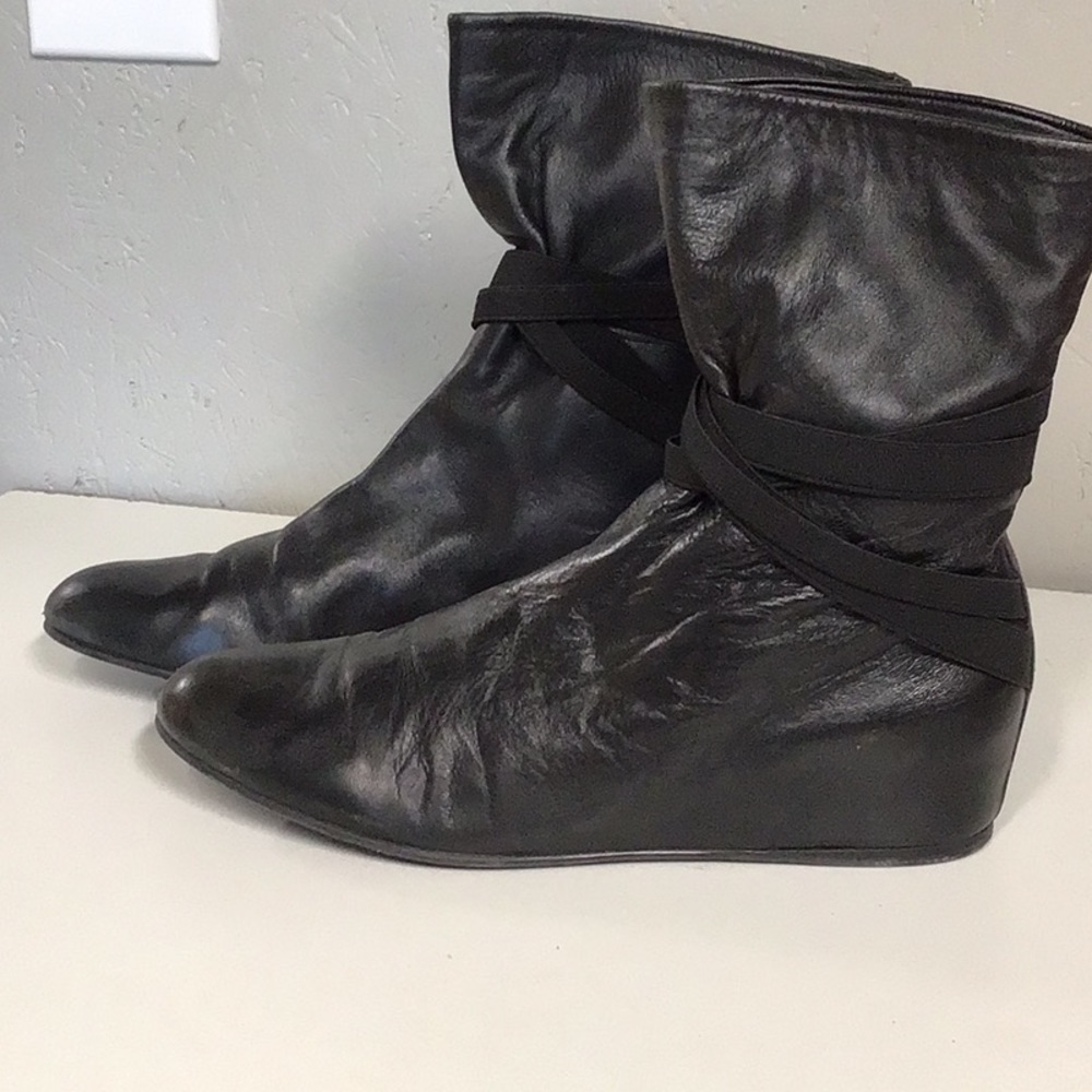 Stuart Weitzman Elastic Strap Bootie, Wedge Heel - image 3